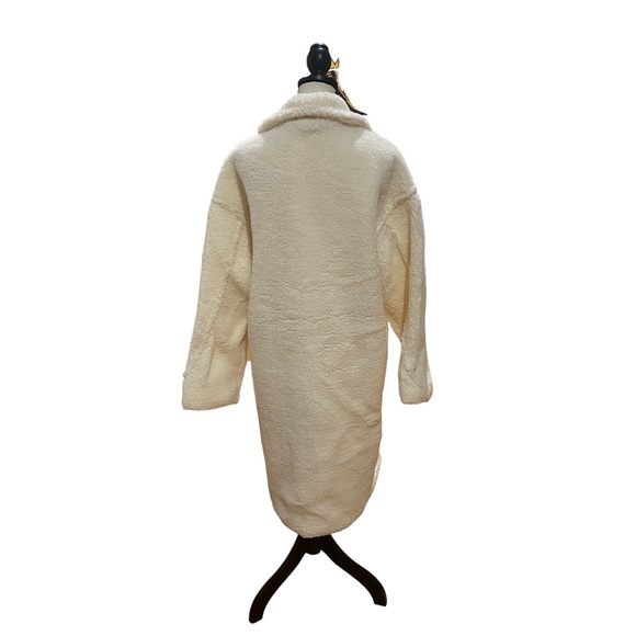 Mid Length Oversized Double Breasted Teddy Coat - Picture 2 of 2